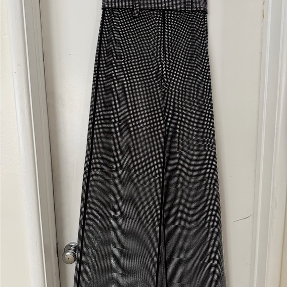 I.AM.GIA Arora Black Embellished Metallic Pleated Maxi Skirt with Belt Size M/8 - Picture 7 of 12